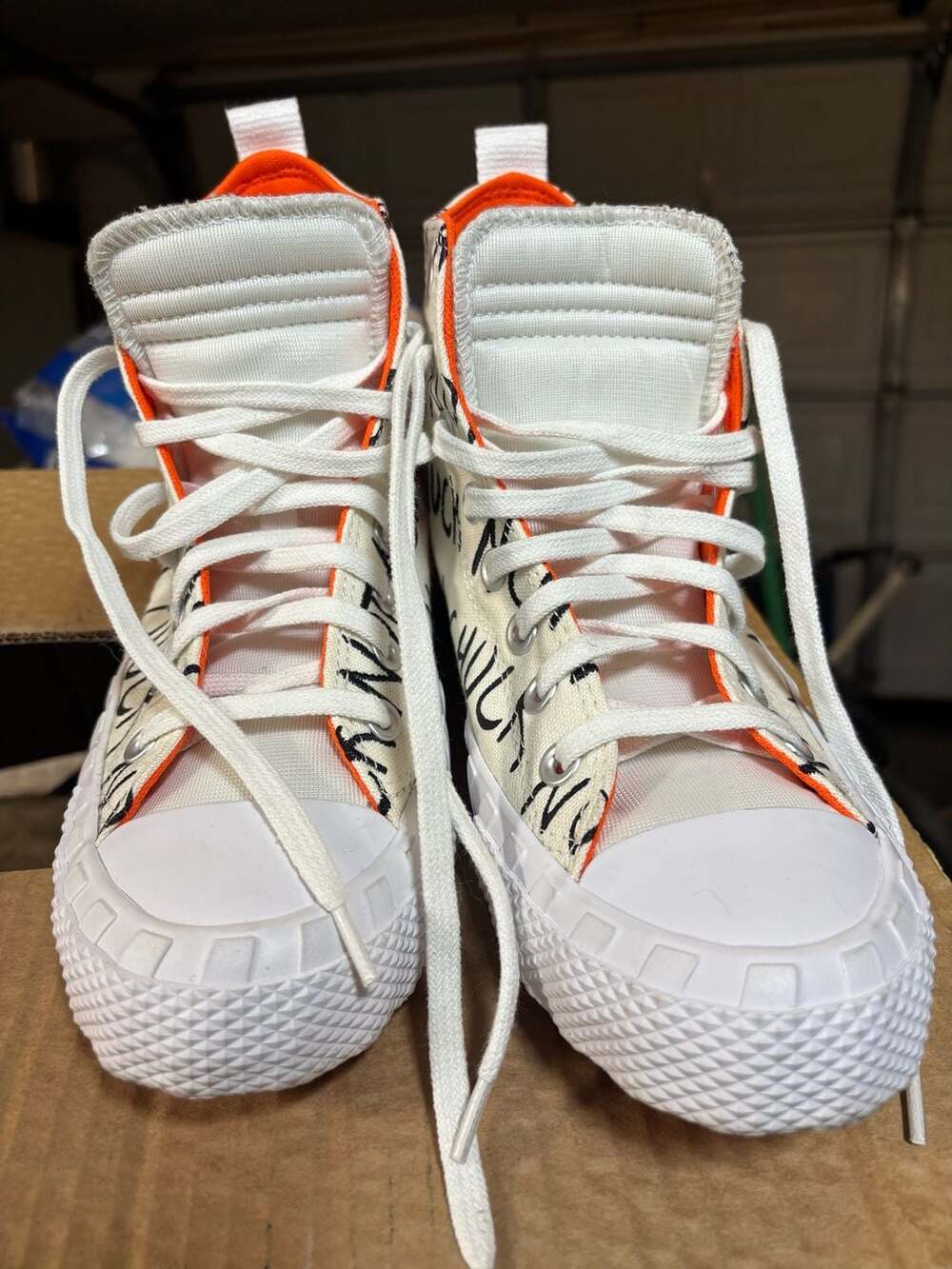 Converse UNT1TL3D Hi 'Not A Chuck' White Orange Big Kids Size 7Y